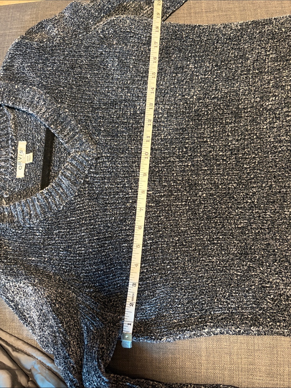 Orvis Women's Navy V-Neck Sweater - Picture 3 of 4